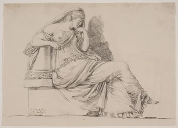 Allegorie. Trauernde Frauenfigur