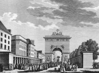 Annahme der Verfassung vom 3. September 1791. Gravur von Berthaut nach Swebach. Paris, Bibliothek des Instituts für Geschichte der Revolution