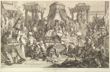Die Audienz des chinesischen Kaisers, aus Chinois..., nach 1743