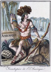 Frontispiz von Amerika - in „Enzyklopädie der Reisen“ von Grasset St Sauveur, ed. 1796