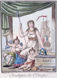 Frontispiz von Europa - in „Encyclopedia of Travels“ von Grasset St Sauveur, ed. 1796