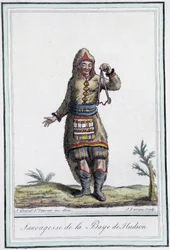 Sauvagesse von Hudson Bay (Kanada) - in „Enzyklopädie der Reisen“ von Grasset St Sauveur, ed. 1796