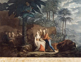 Paul und Virginia, Illustration für den Roman von Jacques-Henri Bernardin de Saint-Pierre