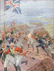 Napoleon (1769-1821) bei der Belagerung von Toulon, 17. Dezember 1793, Illustration aus „Bonaparte“ von G. Montorgueil, 1910