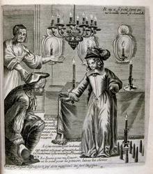 17. Jahrhundert gravierte Illustration aus einer Sammlung von Sprichwörtern, Paris 1657-1663