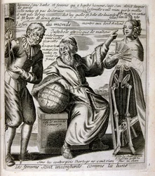 17. Jahrhundert gravierte Illustration aus einer Sammlung von Sprichwörtern, Paris 1657-1663