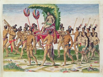 Eine Braut wird zum Häuptling getragen, aus 