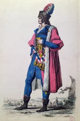 Kostüm eines Vertreters des französischen Volkes im Jahr 1793, aus 
