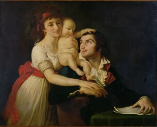 Camille Desmoulins (1760-94) seine Frau Lucile (1771-94) und ihr Sohn Horace-Camille (1792-1825) um 1792