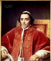 Porträt von Pius VII. (1742 - 1823) von David. 1805. Museum von Versailles