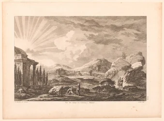Ansicht einer Ruine in Athen, möglicherweise das Dionysostheater