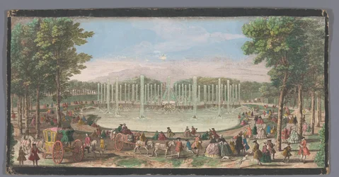 Blick auf das Bassin de Neptune im Garten von Versailles