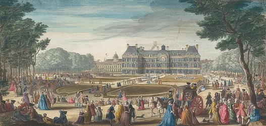 Der Palais du Luxembourg in Paris, vom Garten aus gesehen