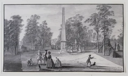 Der große Obelisk, nahe dem südwestlichen Eingang zu Lord Burlingtons Chiswick Villa