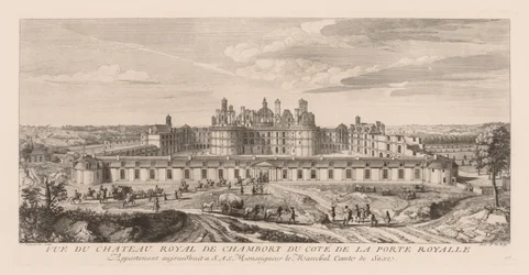 Ansicht des königlichen Schlosses Chambord von der königlichen Pforte