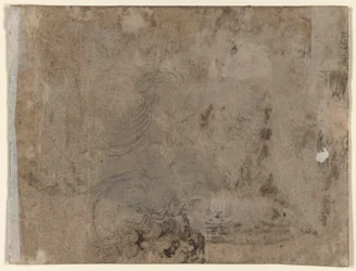 Ein Jugendlicher an einem Tisch (recto); Kopf eines Kindes mit lockigem Haar (verso)