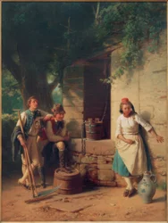 Mädchen am Brunnen