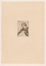 Porträt von Malvina Dedeyn mit Handarbeit