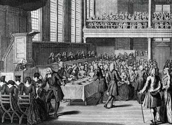 Abendessen der Anabaptisten, Gravur von Jacobus van der Schley aus Religiöse Zeremonien und Bräuche aller Völker der Welt