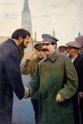 Das Treffen von Joseph Stalin (1879-1953) und Otto Schmidt