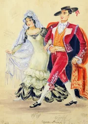 Kostümentwurf für Mozarts 