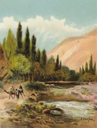 Der Barada (Pharpar) Fluss, nahe Damaskus
