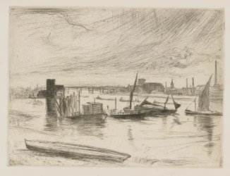 Battersea Morgendämmerung Cadogan Pier, 1863