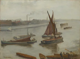 Grau und Silber: Alter Battersea Reach, 1863