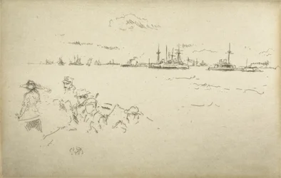 Monitore, aus einer Serie von zwölf Radierungen mit dem Titel The Naval Review, 1887