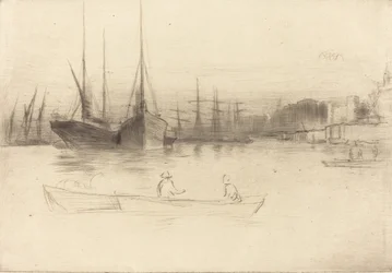 Dampfschiffe vor dem Turm, 1875