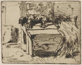 Der Hund auf der Hundehütte, 1858