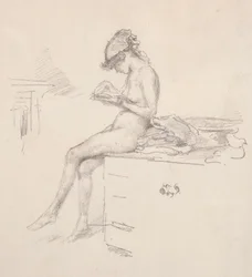 Das kleine nackte Modell beim Lesen, 1890