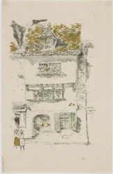 Gelbes Haus, Lannion, 1893 (Lithographie auf Papier)