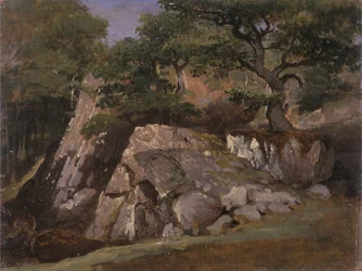 Blick auf das Tal der Felsen bei Mittlach (Elsass)