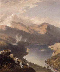 Grasmere von Langdale Fell, Detail des Sees, aus "The English Lake District", 1853