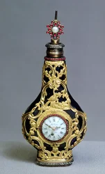 Duftflakon mit Uhr und Kompass