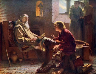 Der ehrwürdige Beda übersetzt das letzte Kapitel des Johannes, 1926