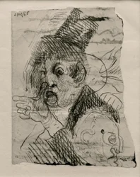 Zwei Köpfe und eine Hand