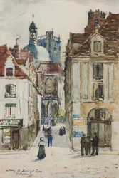 Dieppe, Rue Notre Dame, vom Kai aus, ca. 1900