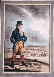 Ein großer Mann auf der Rennbahn, oder Sir Solomon in all seiner Pracht! veröffentlicht von Hannah Humphrey im Jahr 1803