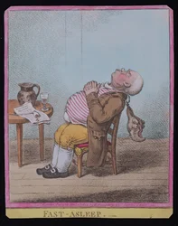 Tiefschlaf, veröffentlicht von Hannah Humphrey im Jahr 1806 (handkolorierte Radierung)