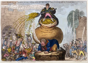 John Bull und der Tilgungsfonds - ein kleinlicher Plan zur Senkung der Steuern und Tilgung der Staatsschulden, veröffentlicht von H. Humphrey, London, 1807