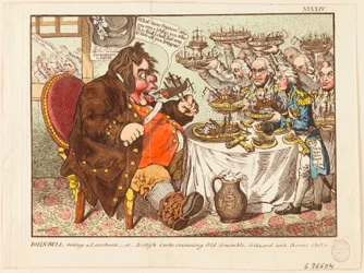 John Bull beim Mittagessen: oder britische Köche, die Old Grumble-Gizzard mit Bonne Chere stopfen