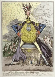Midas verwandelt alles in Gold Papier, veröffentlicht von Hannah Humphrey 1797