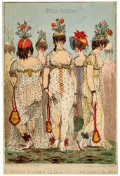 Pariser Damen in ihrer vollen Winterkleidung für 1800, 1799