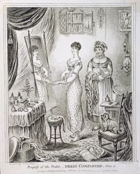 Fortschritt der Toilette, oder das Ankleiden abgeschlossen, veröffentlicht von Hannah Humphrey im Jahr 1810