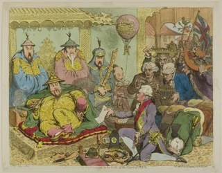 Empfang des Diplomaten und seines Gefolges am Hof von Peking