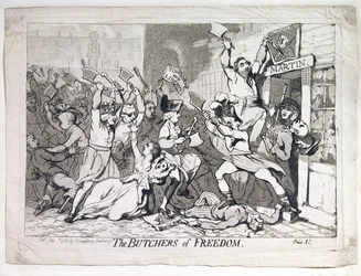 Die Metzger der Freiheit, veröffentlicht von Hannah Humphrey 1788 (Radierung)