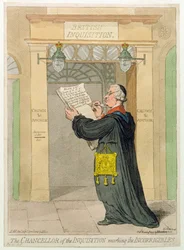 Der Kanzler der Inquisition markiert die Unverbesserlichen, veröffentlicht von Hannah Humphrey 1793