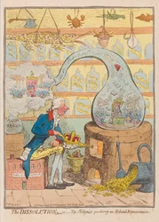 Die Auflösung oder der Alchemist erzeugt eine ätherische Darstellung, veröffentlicht 1796